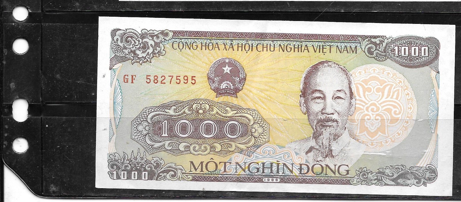 VIETNAM #106a 1988 OLD XF CIRCULATED OLD 1000 DONG BANKNOTE BILL PAPER MONEY