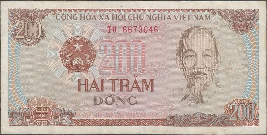 Banknote from Vietnam – 200 Dong – 1987 – Ho Chi Minh – AU