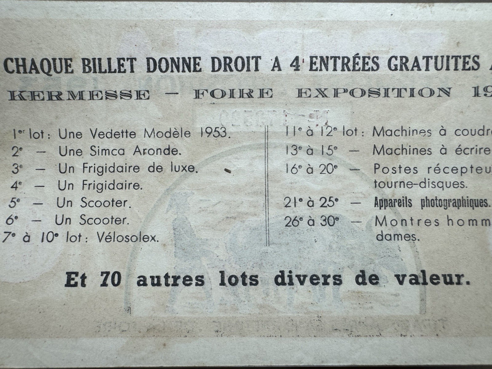 Lottery Tombola Indochine 10 Piastres 1953 Original Vintage Very Rare_LDP Shop.