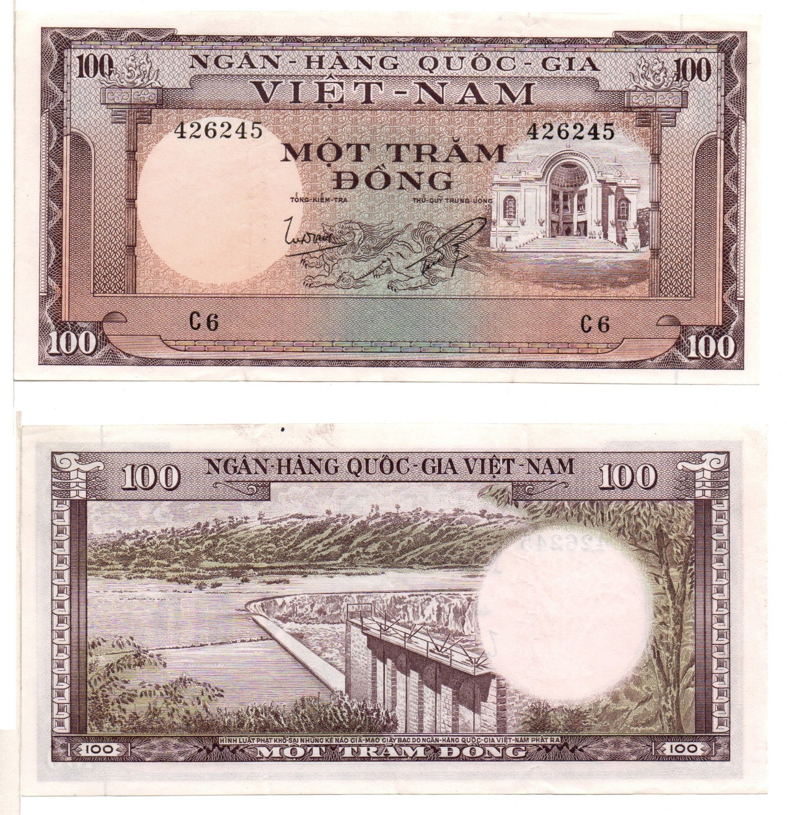 SOUTH VIETNAM 100 Dong (1966) Pick 18a, Extra Fine
