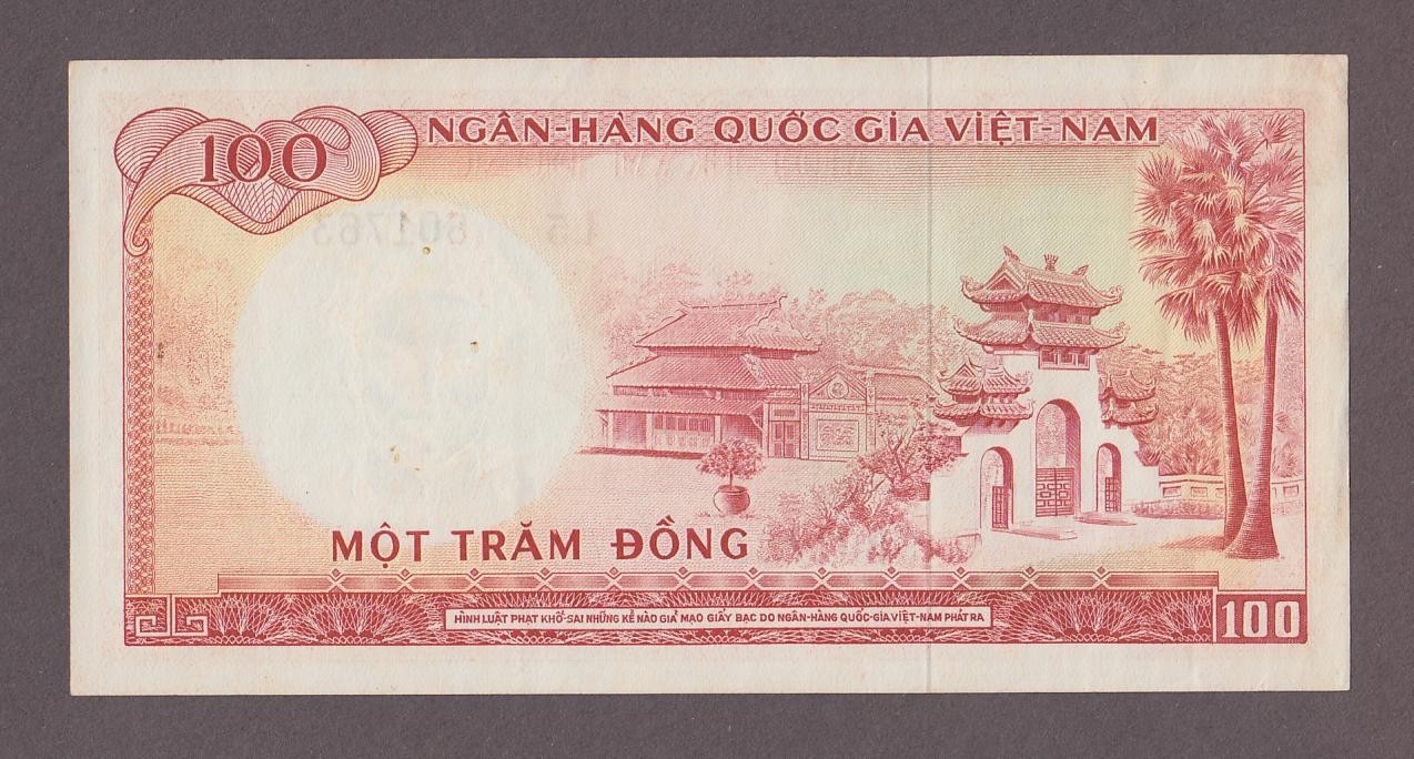 Vietnam South 100 Dong Banknote P-19b ND 1966 AUNC