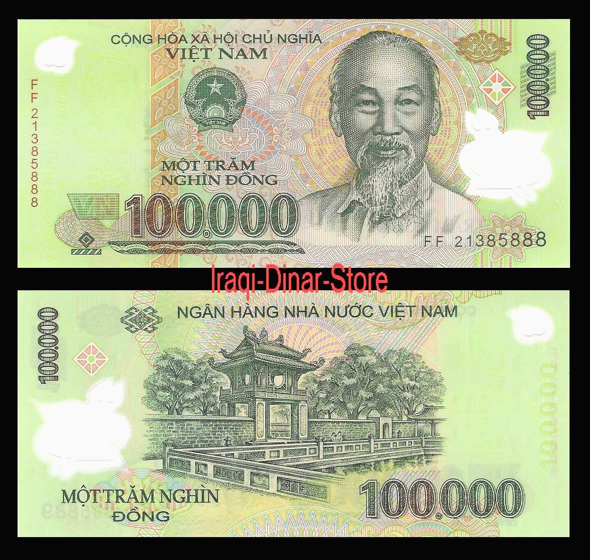 VIETNAM 100,000 DONG FF Unc Replacement POLYMER HCM OIL RIG 100000 BANK NOTE