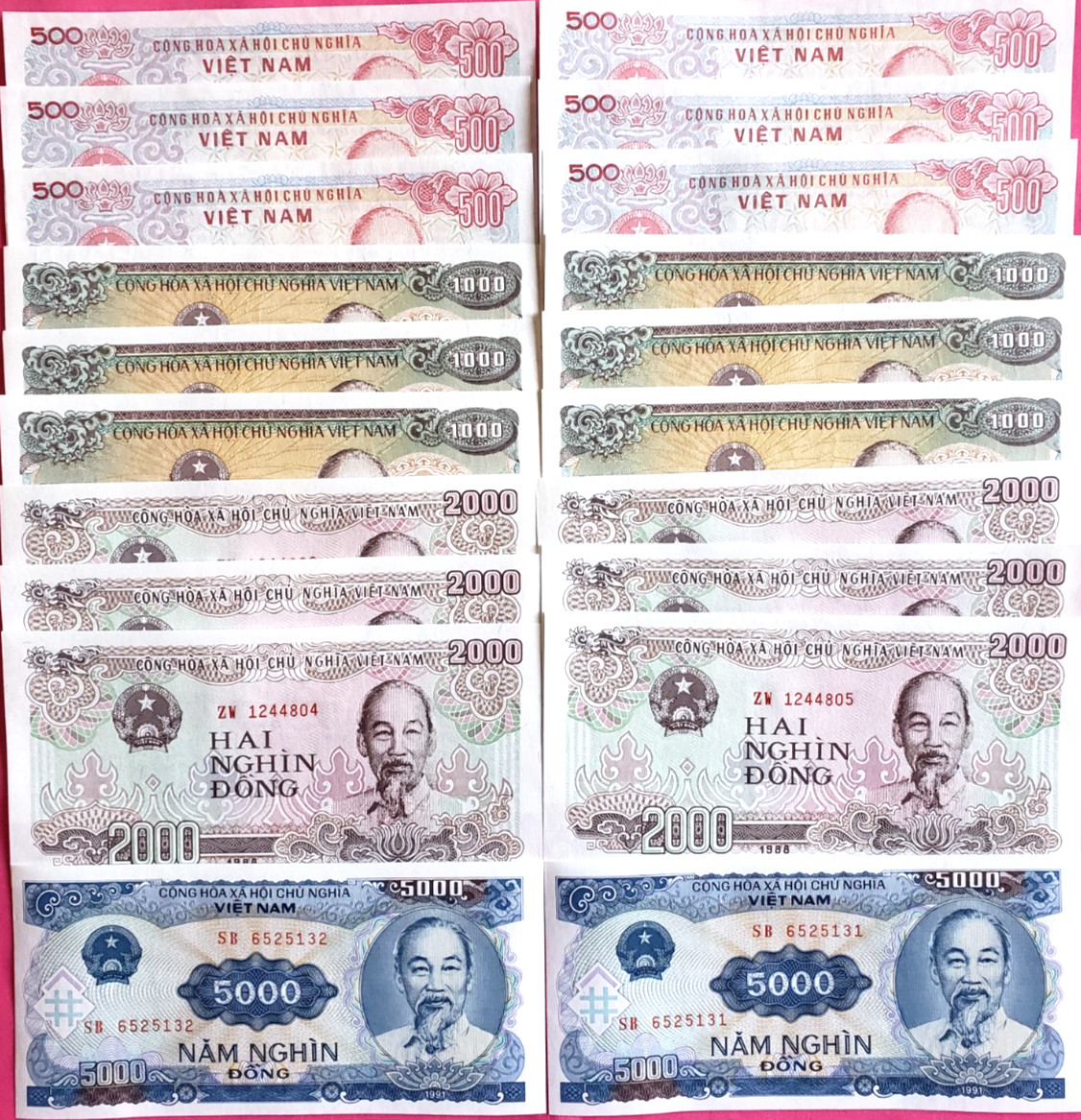 Viet Nam Money Dong 20 PCS Set 4 Denominations Vietnamese Money Dong