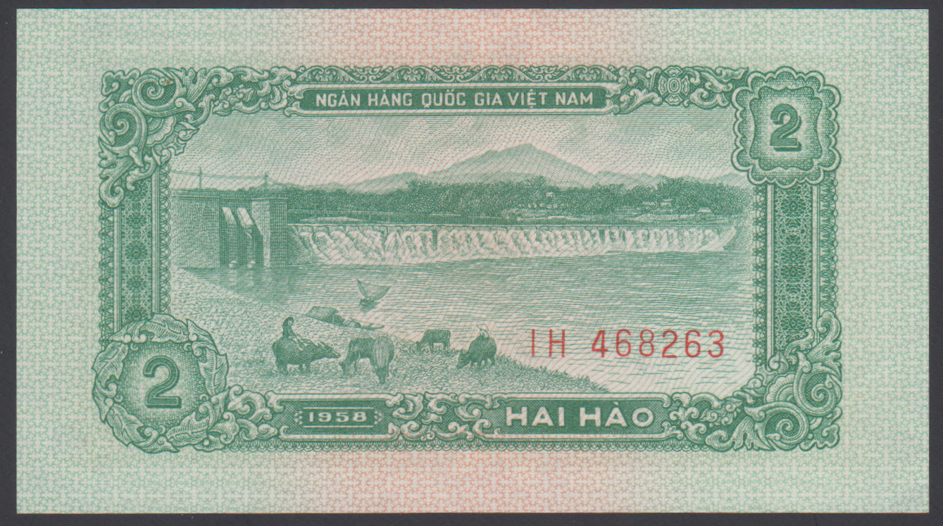 Vietnam 2 Hao 1958 AU P. 69, Banknote, Uncirculated