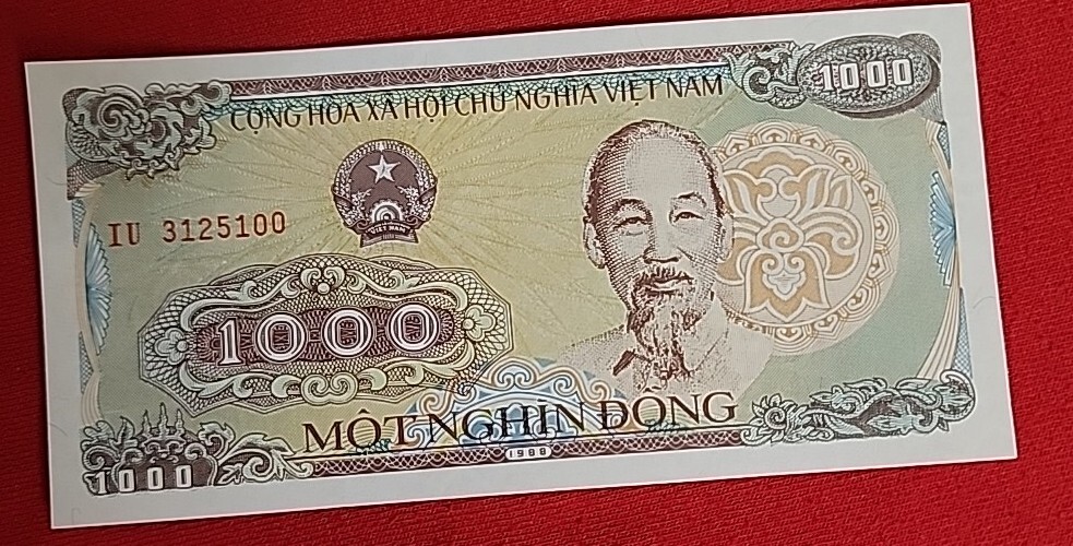 10 Pcs Paper Money From VIETNAM 1000 Dong, 1988, P-106, UNC FREE SHIPPING