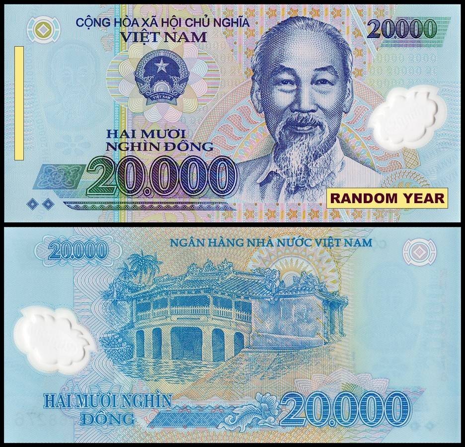 Vietnam 20000 Dong, Random Year, P-120, UNC, Polymer X 10 PCS