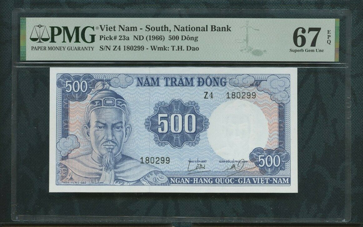 ND (1966) Viet Nam – South, National Bank 500 dong Pick# 23a PMG 67 EPQ