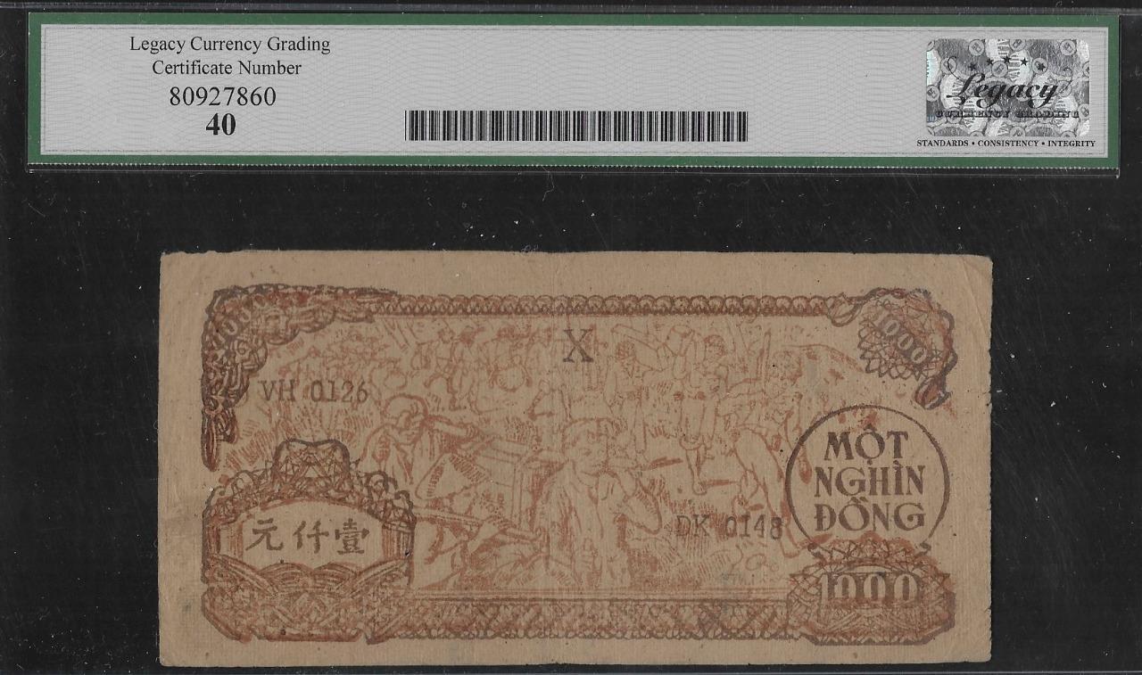 Vietnam P-58 1000 Dong 1950-51 Brown Printing LCG 40