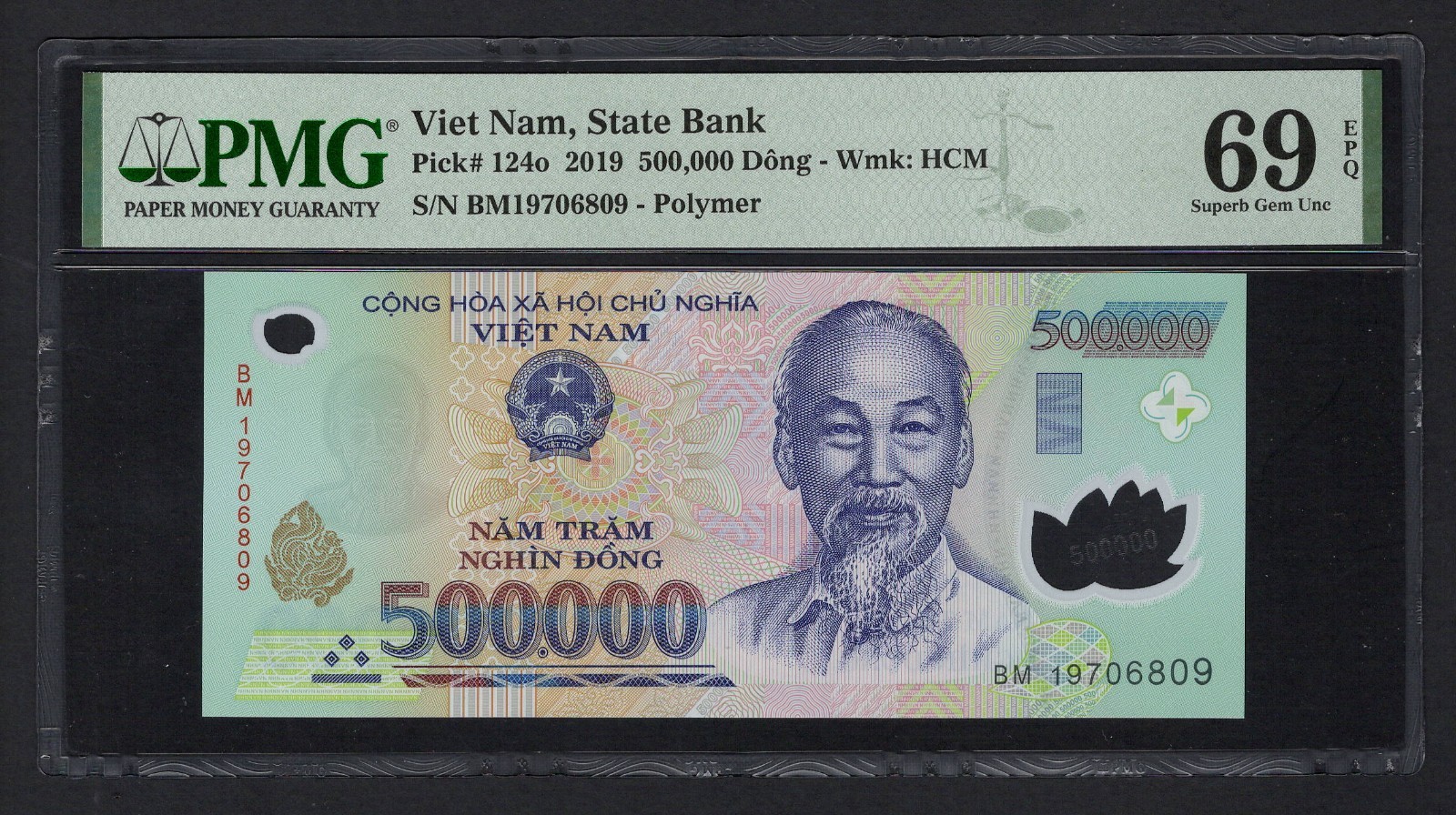 Viet Nam 500000 Dong 2019 P124o Uncirculated Grade 69