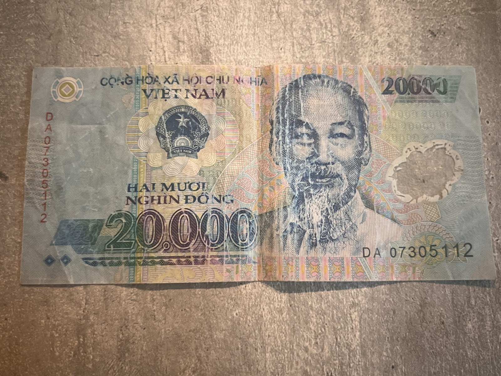 Vietnamese Dong 20000 Polymer Vietnam Banknote Money Ho Chi Minh Twenty Thousand