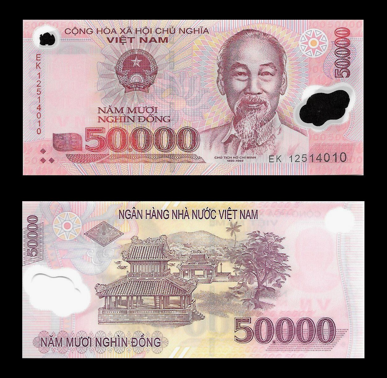 Vietnam 50000 Dong Polymer Note UNC Vietnamese Money Collectible