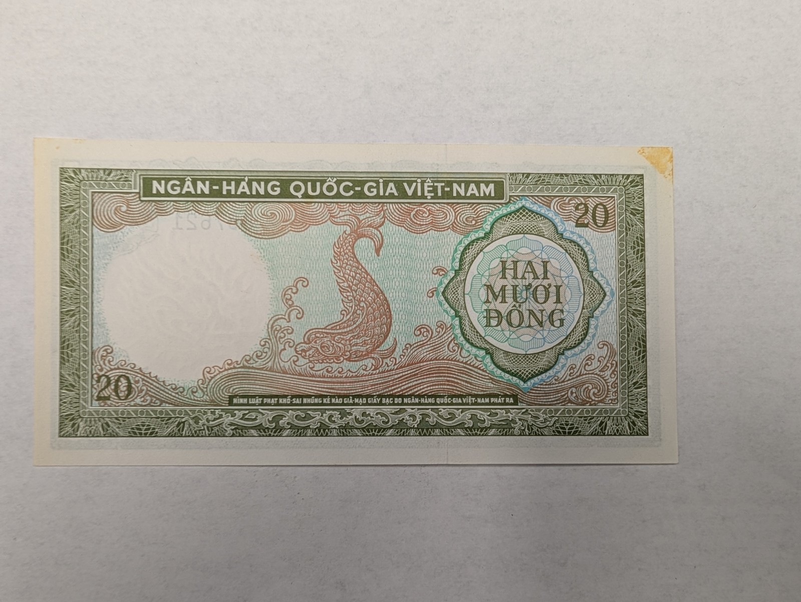 1964 SOUTH VIETNAM PAPER MONEY – 20 DONG BANKNOTE UNC