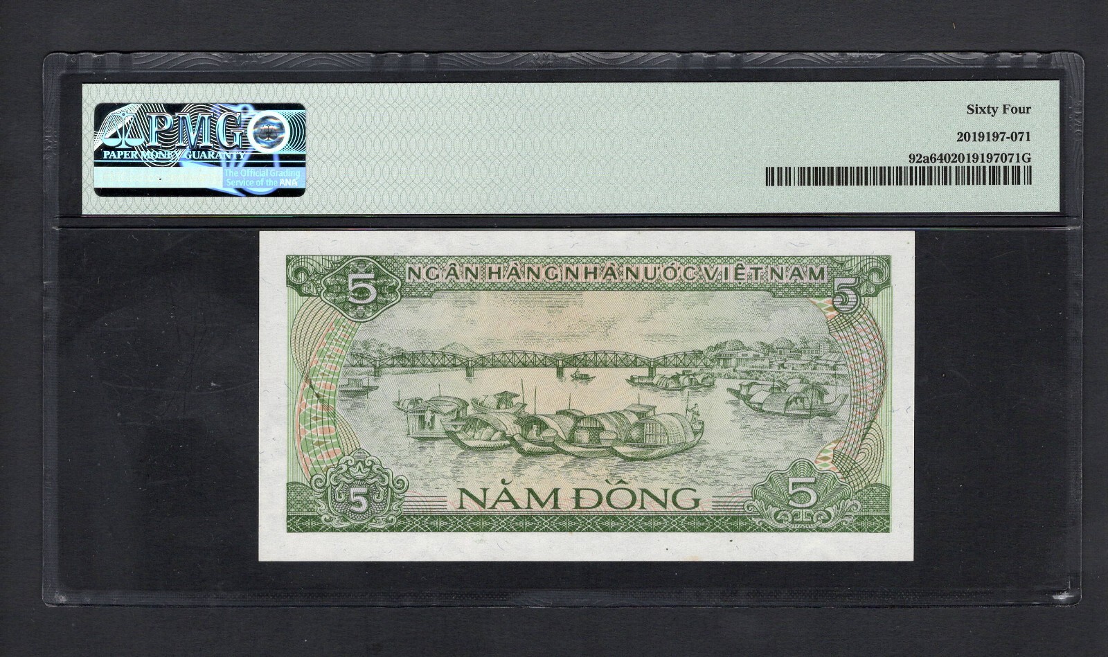 Viet Nam 5 Dong 1985 P92a Uncirculated Grade 64