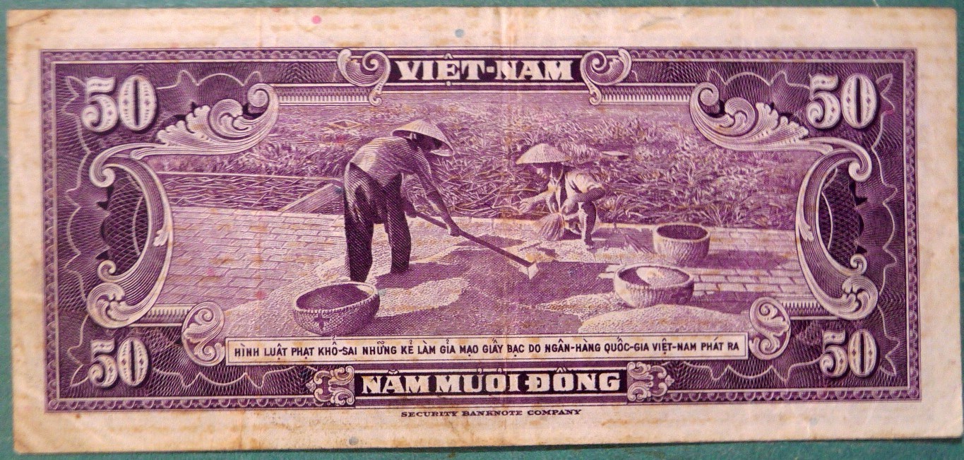 SOUTH VIETNAM 50 DONG NOTE FROM 1956, P7