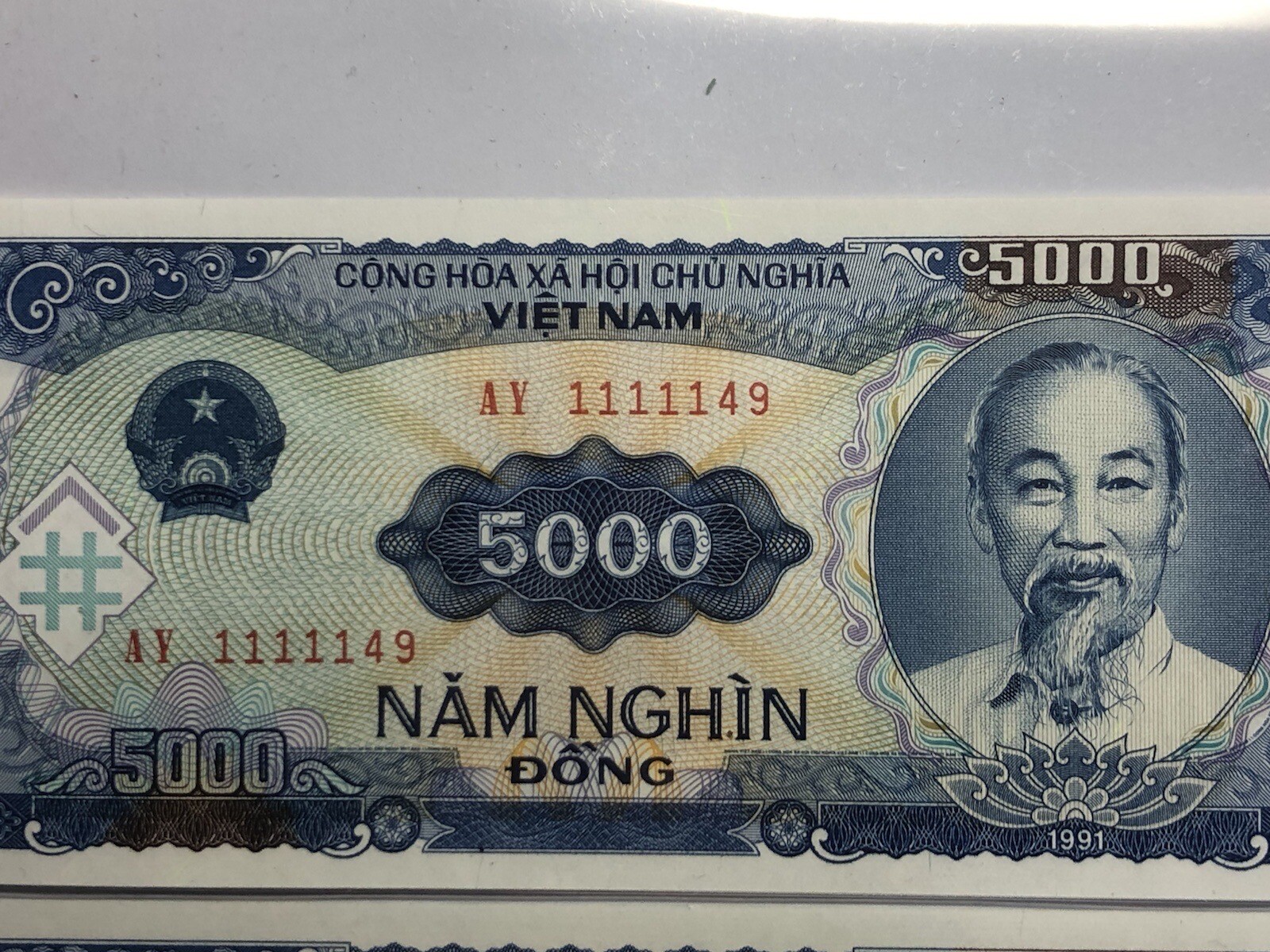 Duplicate Binary Serie Number Error 5000 Đồng 1991 Gem UNC Rare_LDP Shop.