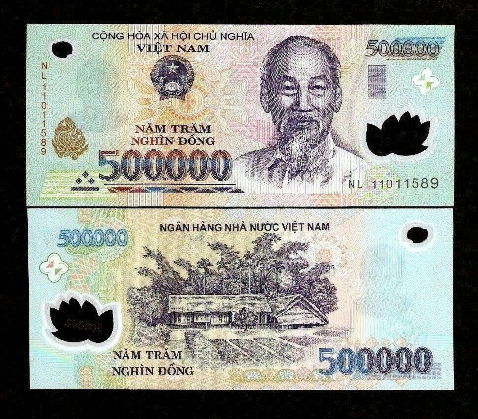 Vietnam 500,000 DONG P-124 2011 UNC Half Million POLYMER 500000 Vietnamese NOTE