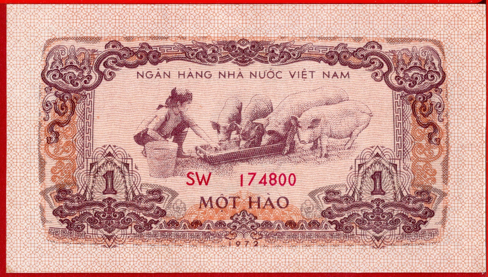 NORTH VIETNAM 1 HAO = 0,10 DONG 1972 P 77a UNC free shipping from 100$