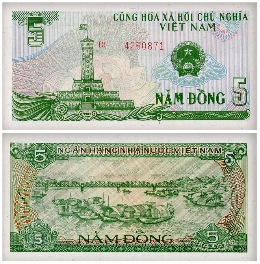 Vietnam 1 – 50 Dong, 6 Pieces Set, 1980-1985, P-85-96, UNC