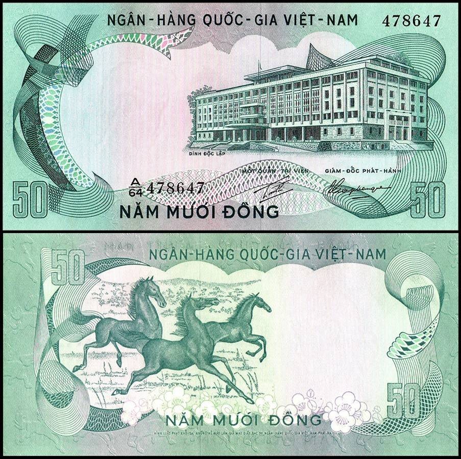 South Vietnam 50 Dong, 1972 ND, P-30, UNC