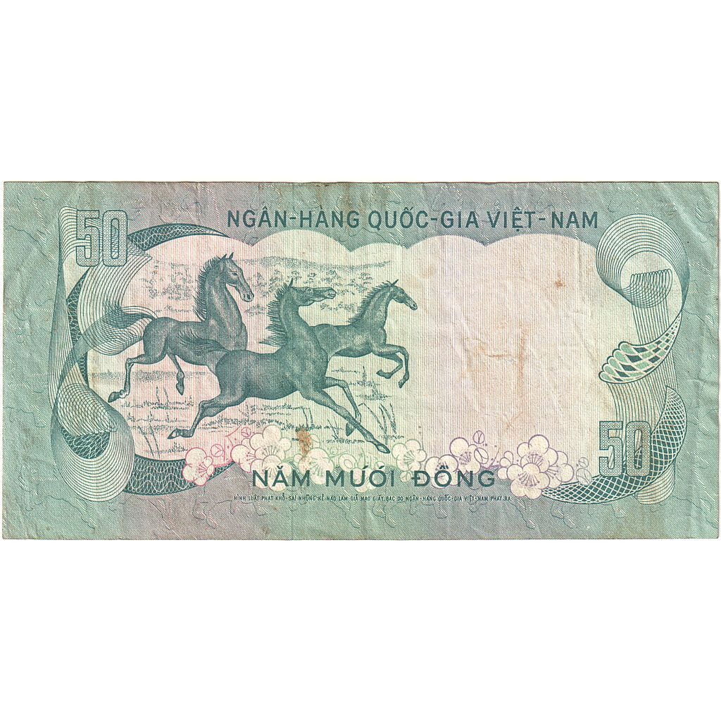 [#393578] South Viet Nam, 50 D ox ng, 1969, KM:25a, EF