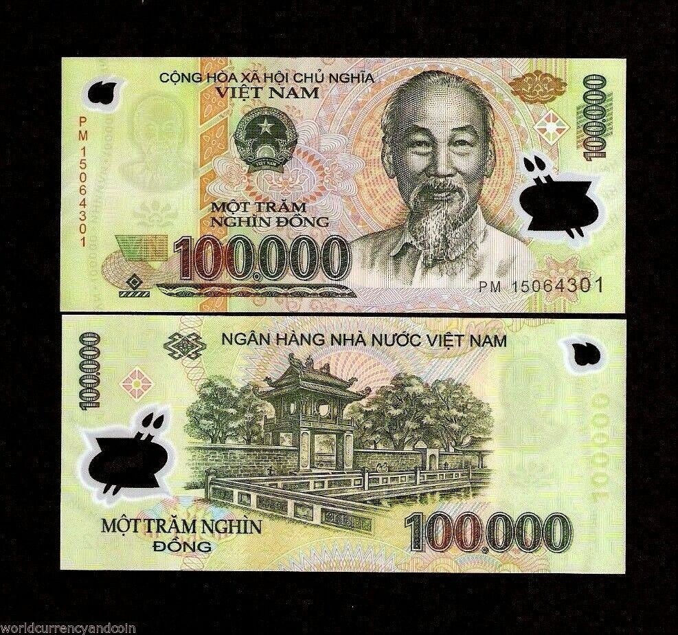 100,000 x 100 Vietnamese Dong 10 Million VND ( 100000 Note ) Lot Vietnam Cir