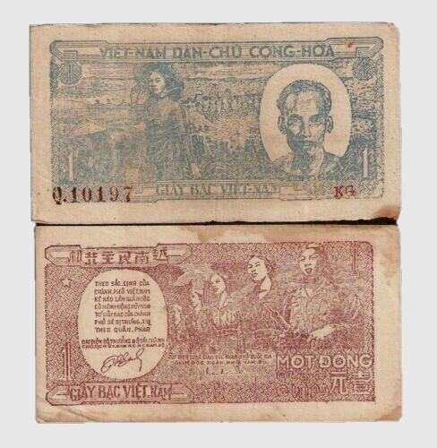 Vietnam 1 DONG P-16 1948 “Armed Women” VIETNAMESE Currency Money Vintage NOTE
