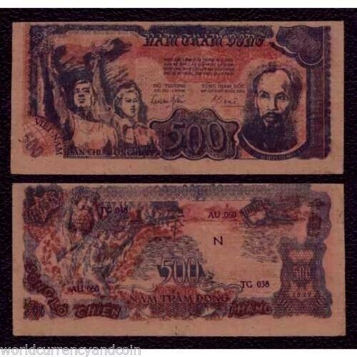 Vietnam 500 DONG P-31 1949 Rare Guerrilla AU Currency Vietnamese Money BANK NOTE