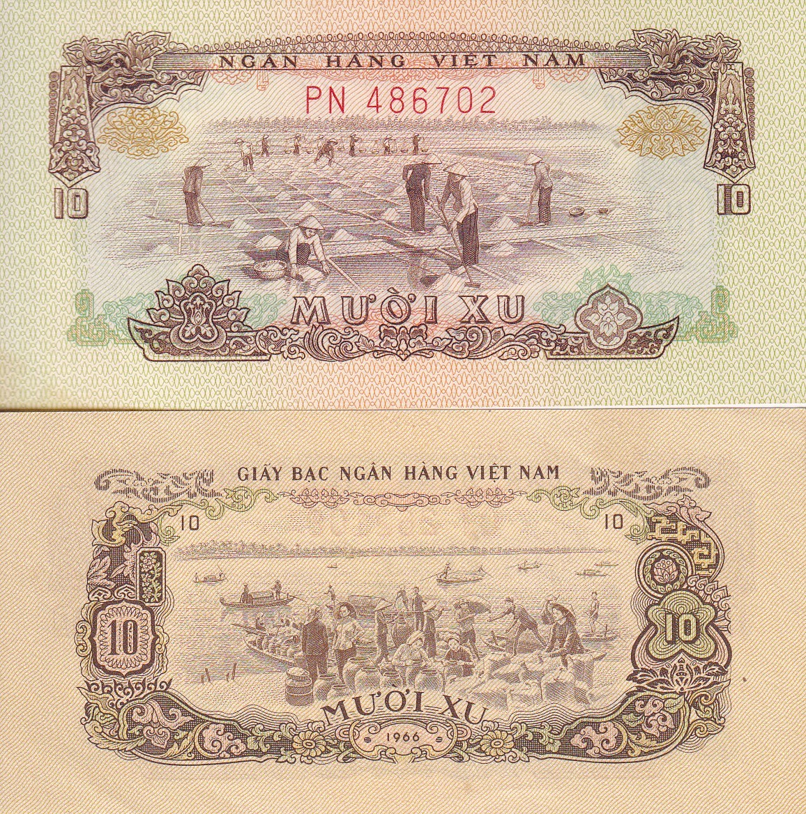 South Vietnam 10 Xu 1966 P 37 AUnc