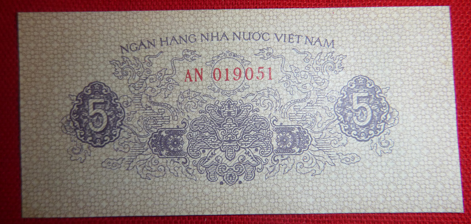 Small Note – 5 XU – NAM XU – North Vietnam 1972 – Vietnam War – aUNC – Rare C124