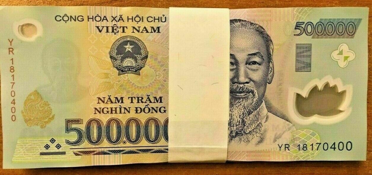 10 x Vietnam 500,000 Dong Banknote, 2020-2023,P-124, UNC, Polymer USA SELLER COA