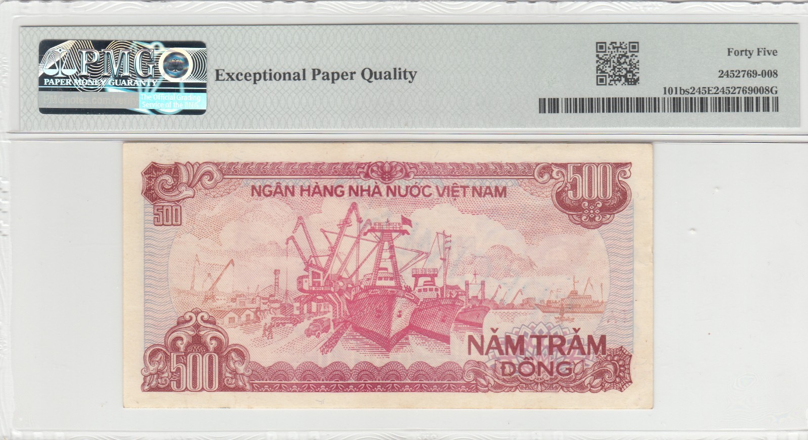1988 Dem/Rep of Vietnam SPECIMEN, PMG Certified 500 Dong Bank Notes P#101bs2.