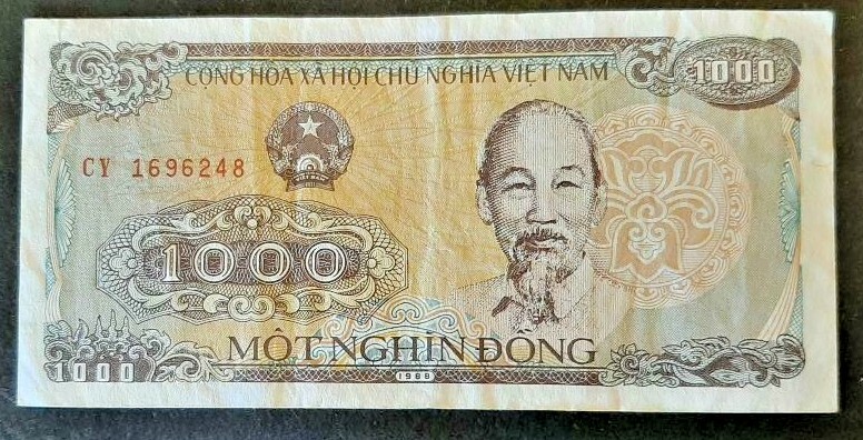 Vietnam 1988 #106A 1000 dong Near UNC banknote