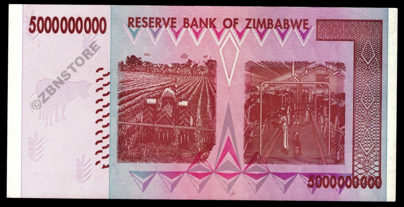 50,000 Dong Vietnam + 5 Billion Zimbabwe Dollars Banknotes – Almost Uncirculated
