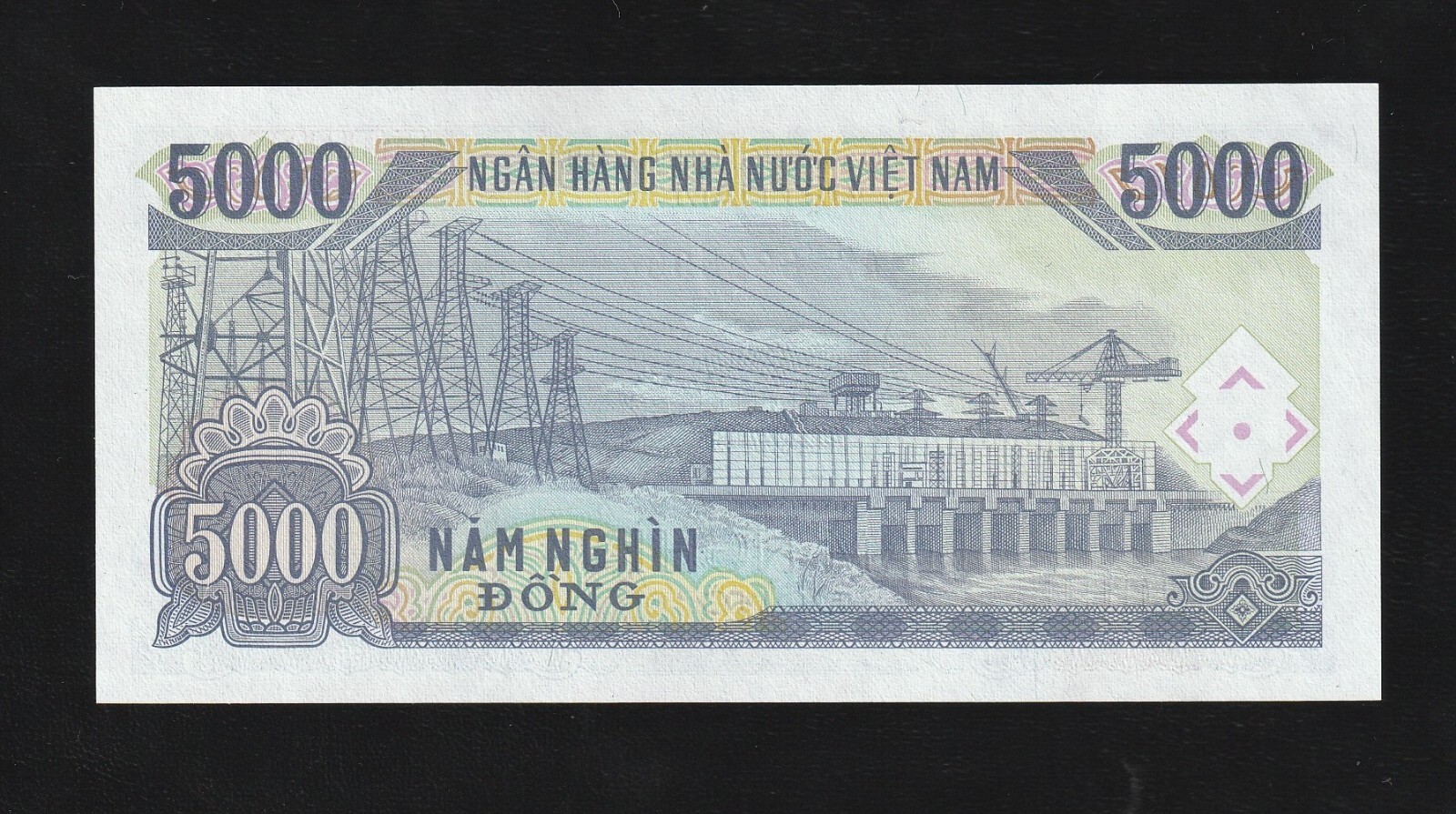 Vietnam, 5000 Dong, 1991, P-108, UNC Ho Chi Minh, Hydroelectric Plant