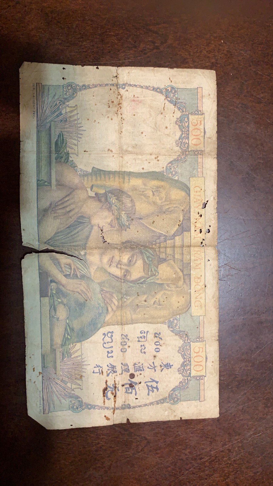 1939 French Indo-China 500 Piastres Banknote – PMG 30 VF – Rare Collectible Curr