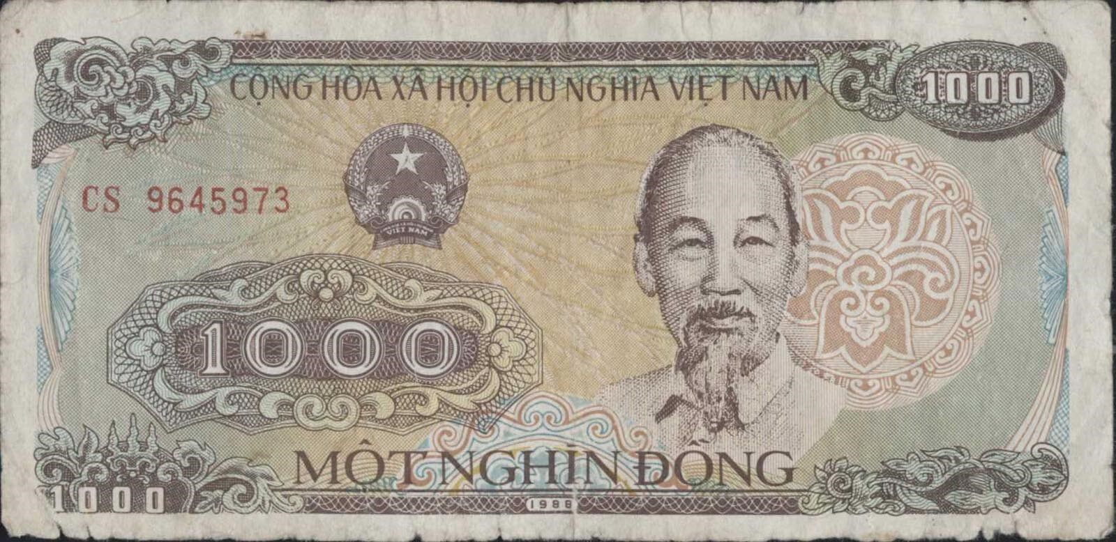 (N28-56) 1998 Vietnam 1000 Dong Bank note (BF)