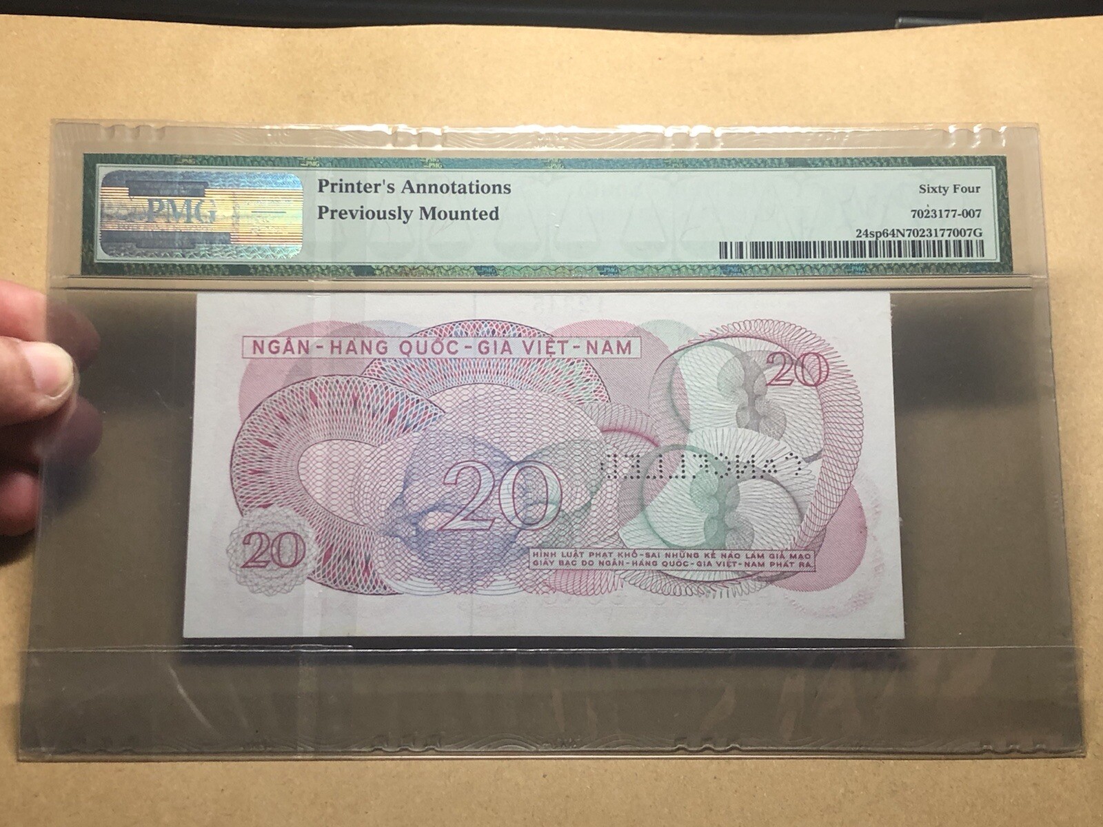 20 Dong Specimen Proof 1969 South Viet Nam PMG-64 Original Vintage_LDP Shop.