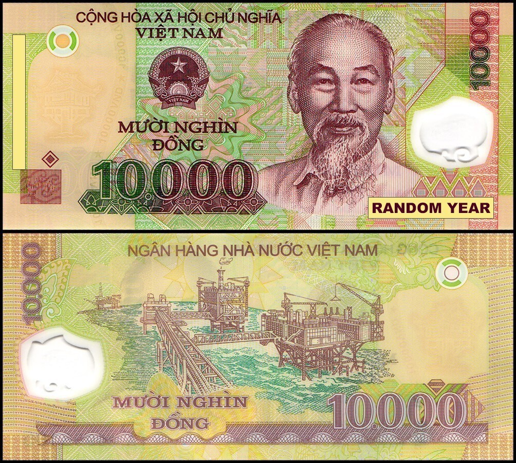 Vietnamese Dong 10000 Polymer Vietnam Bank Note Money Ho Chi Minh Ten Thousand