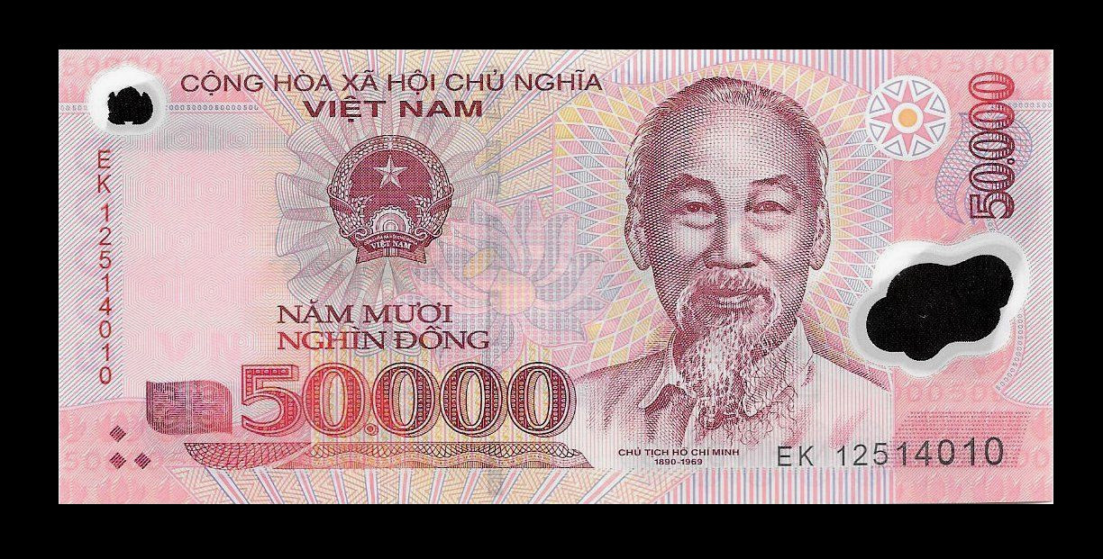 Vietnam 2 x 50,000 Dong Polymer Notes UNC Vietnamese Money Lot Of 2 Collectible