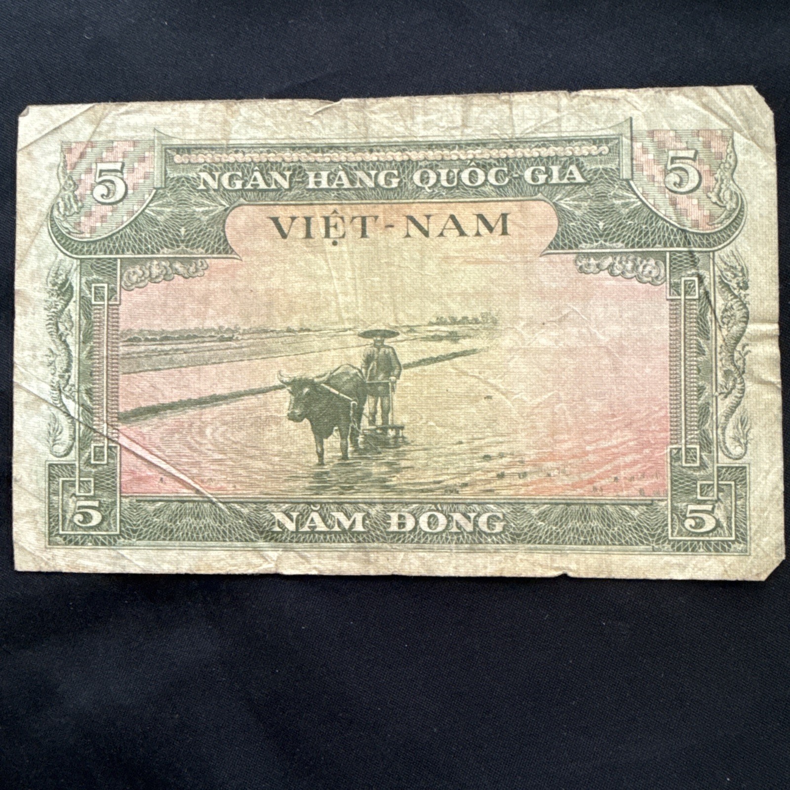 SOUTH VIETNAM 5 Dong 1955 Banknote Old Viet Nam Note