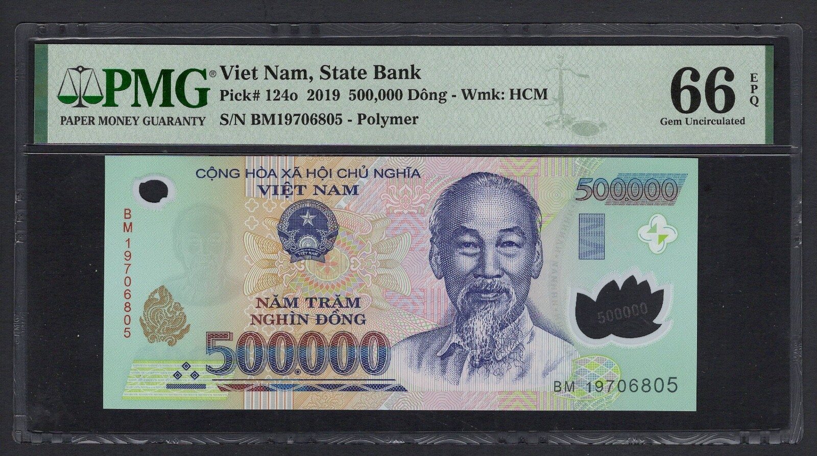 Viet Nam 500000 Dong 2019 P124o Uncirculated Grade 66
