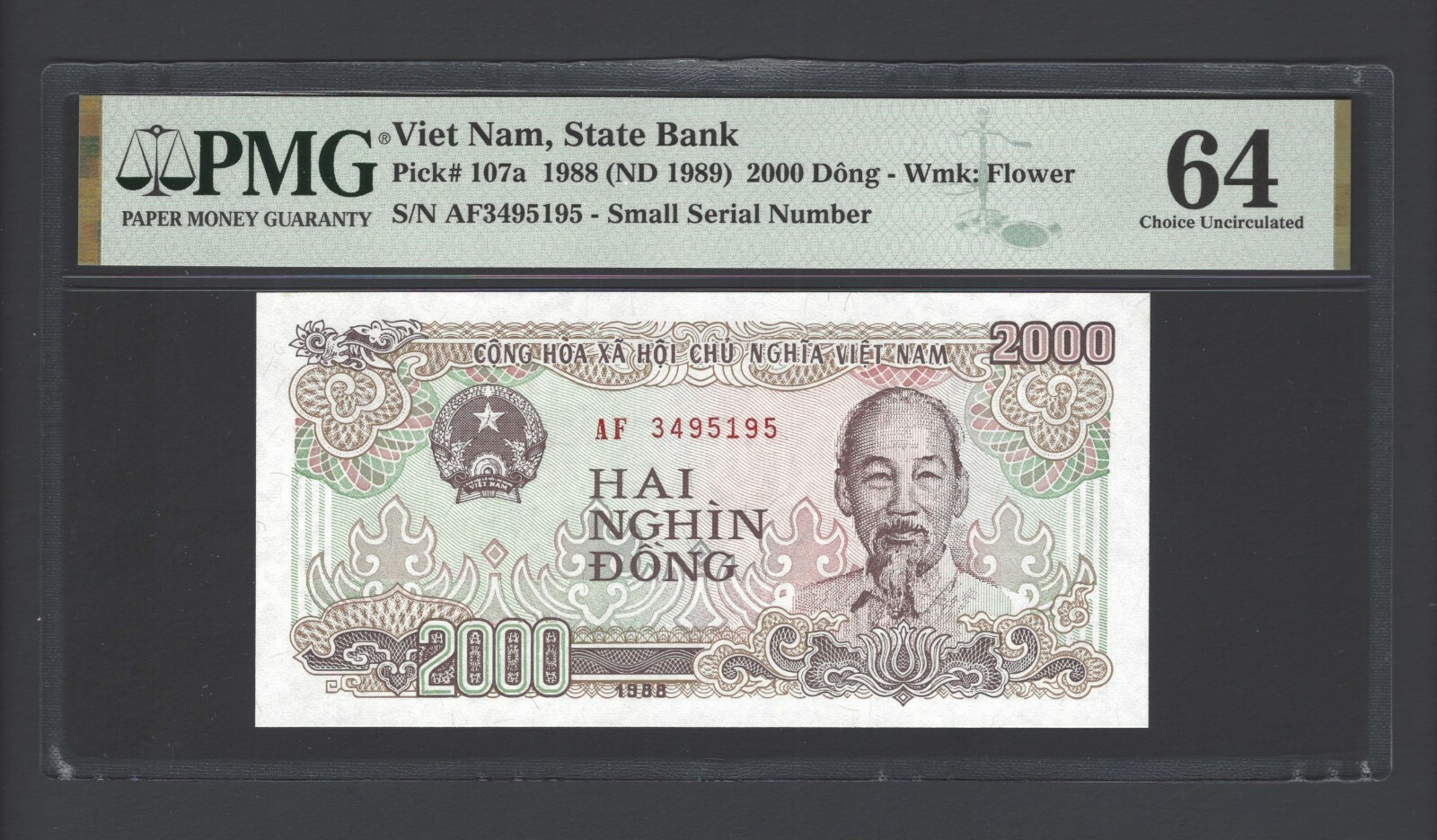 Viet Nam 2000 Dong 1988 (ND 1989) P107a Uncirculated Grade 64