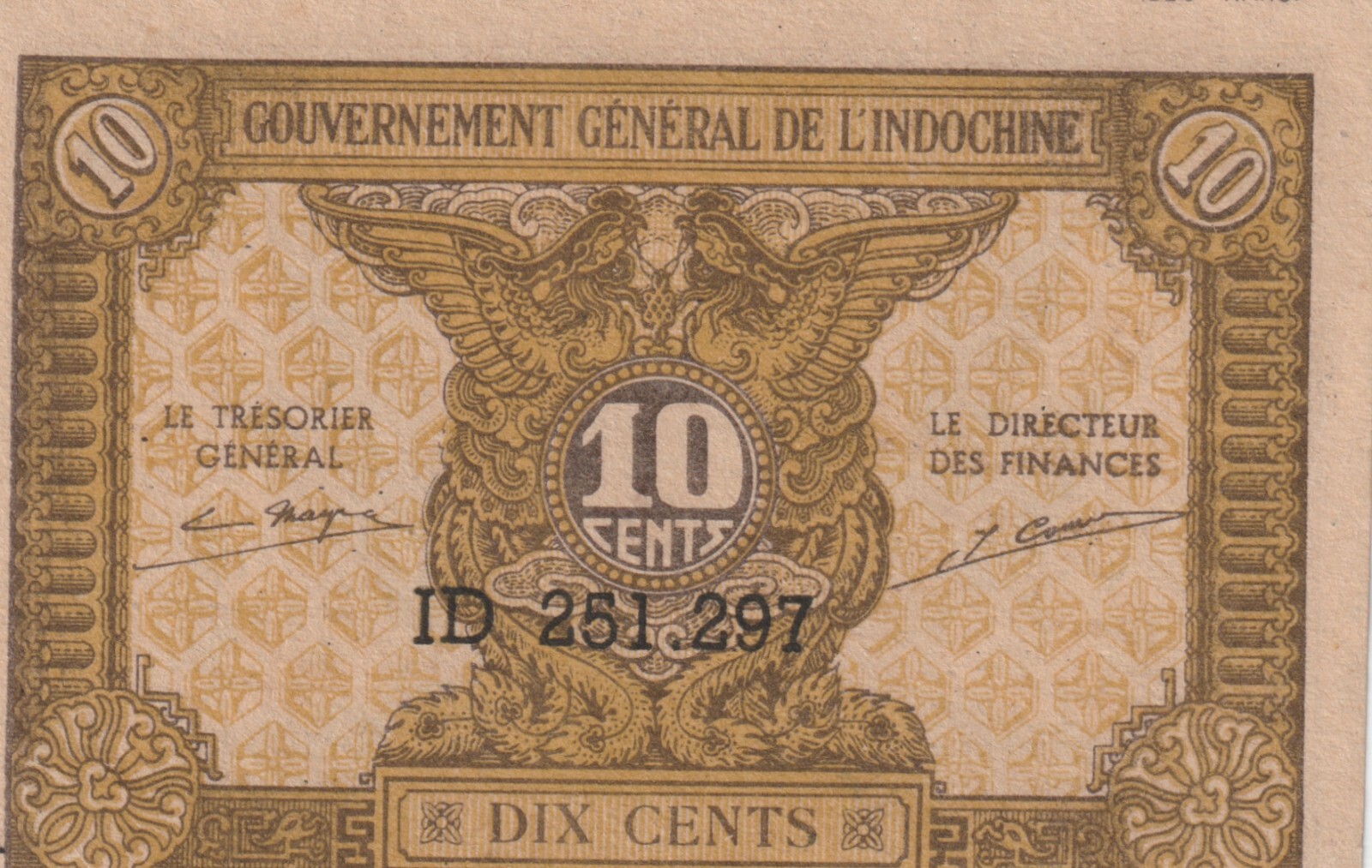 French Indochina 1942 10 Cents Uncirculated Banknote Pick 89a Bargain Bin