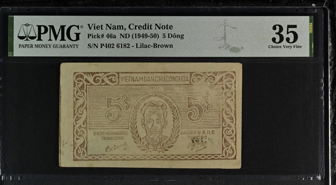 Vietnam P-46a 5 Dong 1949-50 Tin Phieu “Credit Note” PMG 35