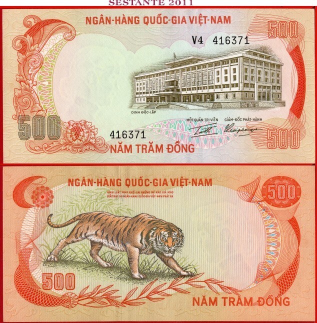 SOUTH VIETNAM 500 DONG nd 1972 Running Number P 33 UNC free shipping from 100$