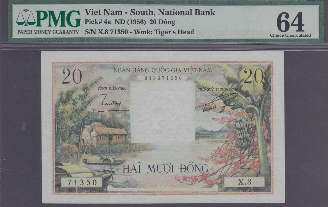 Viet Nam South 20 Dong Note P-4a (ND 1956) PMG 64