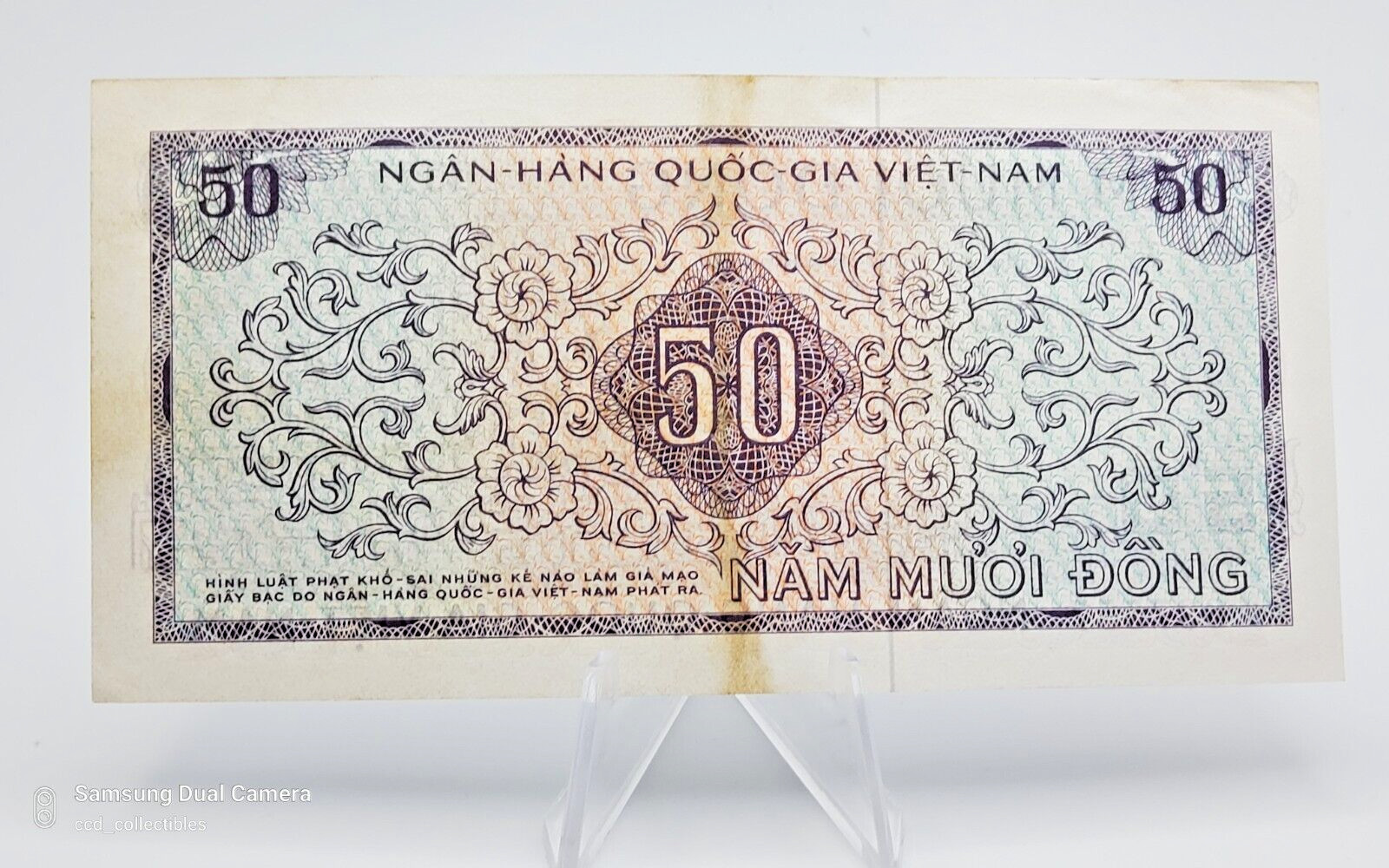 SOUTH VIETNAM Banknote 50 DONG 1966 (ND) XF+ P-17