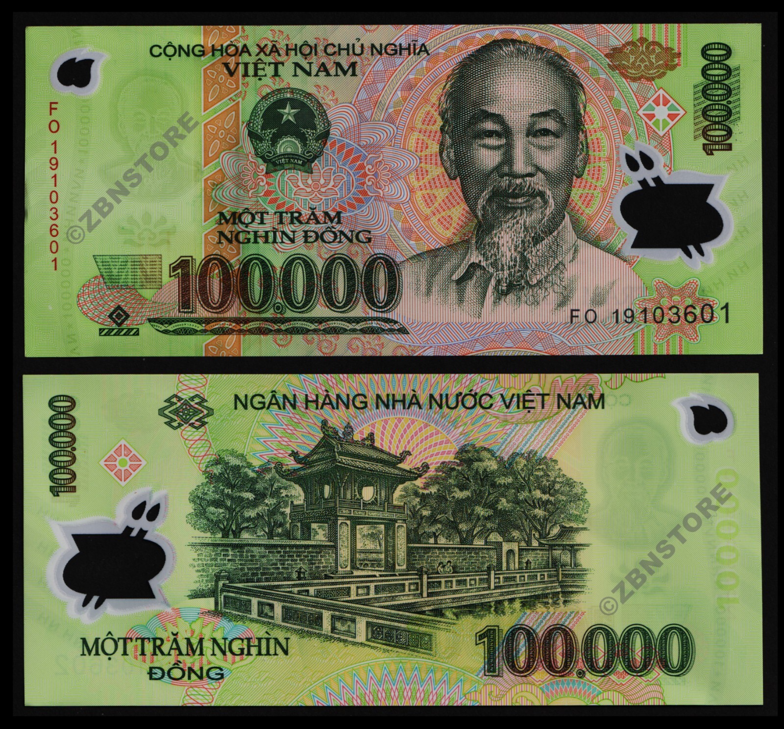 10 x 50,000 Vietnam Dong Banknotes Uncirculated + Certificate Authenticity 100 %