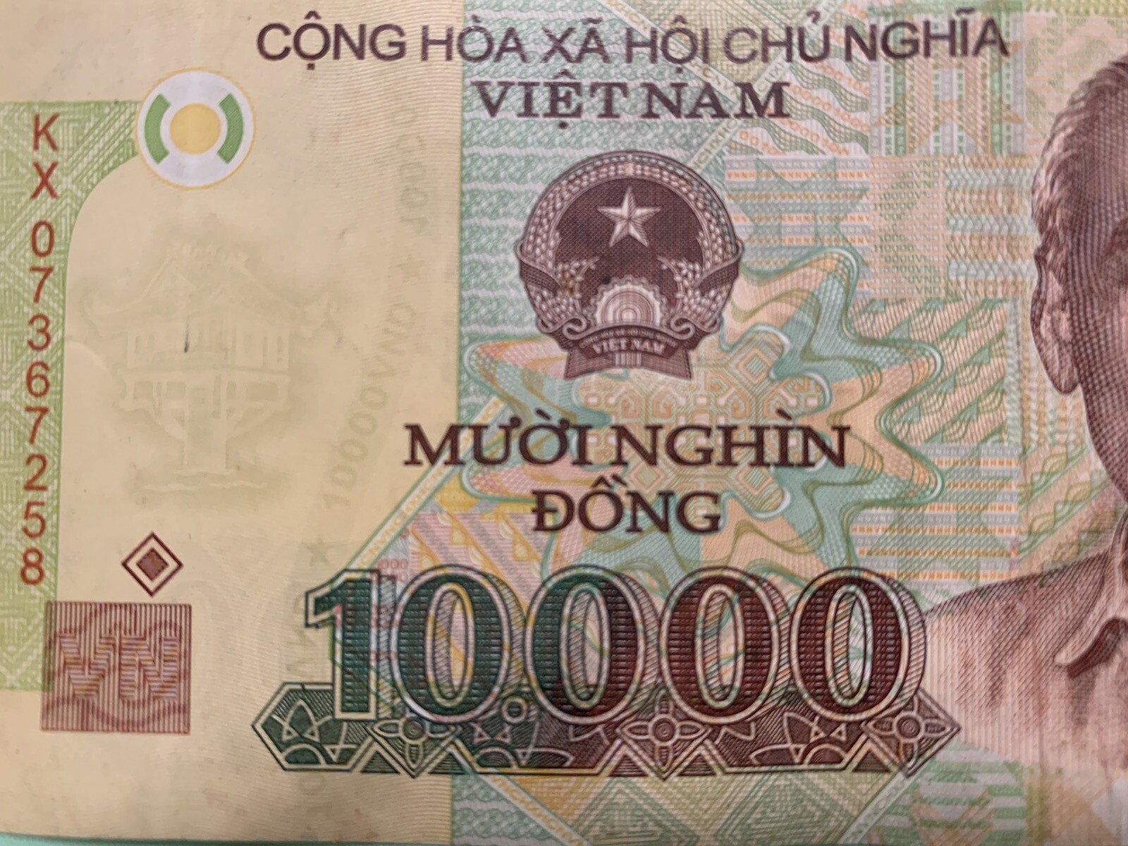 Vietnamese Dong 10000 Polymer Vietnam Bank Note Money Ho Chi Minh Ten Thousand