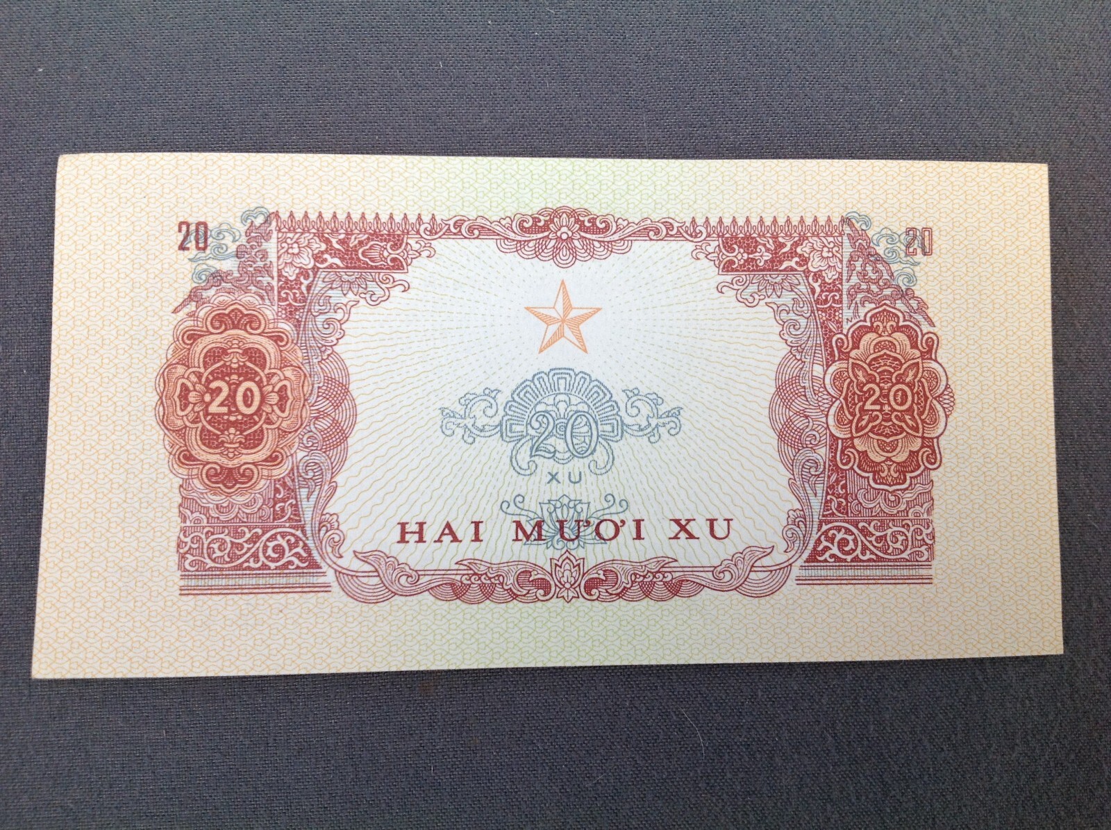 1960’s Vietnam War 20 Xu, Not Issued Bank Note